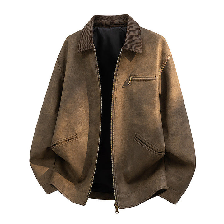 Herren-Freizeitjacke mit Reißverschluss, Stehkragen und praktischen Seitentaschen. Modische Alltagsjacke.
