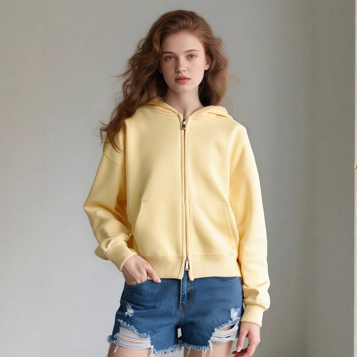 Bequeme, weiche Damen Hoodie Jacke mit Reißverschluss, ideal für lässige Alltagsmode.
