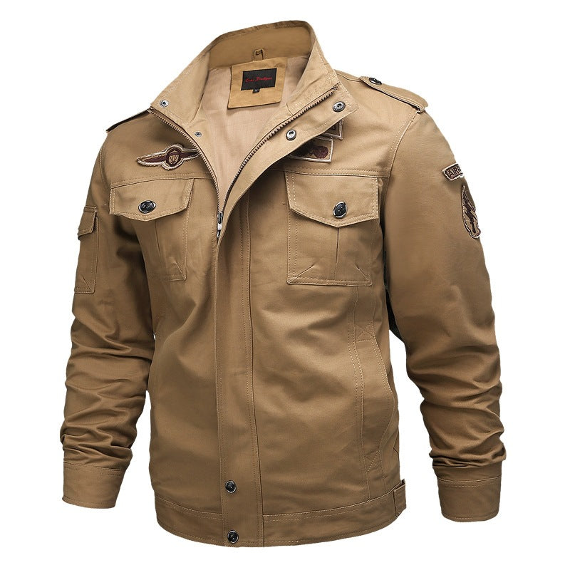 Robuste Herren Militär Freizeitjacke in Olivgrün für den Alltag. Ideal als Übergangs- & Outdoorjacke.