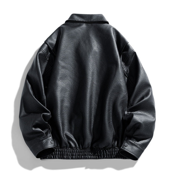 Modische Herrenjacke mit durchgehendem Reißverschluss, lässiger Look für Frühling und Herbsttage.