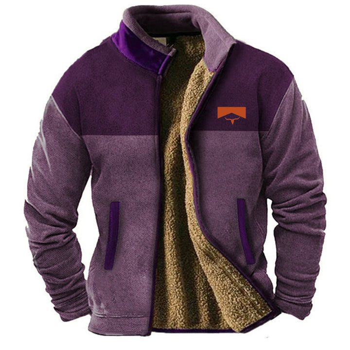 Detailaufnahme der Herren Fleecejacke Regular Fit, zeigt den Reißverschluss & das weiche Material.