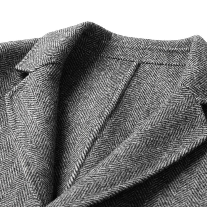 Kamel Herren Blazer: Klassischer Fischgrätmuster Sakko. Bequem & modisch, ideal für Herbst-Oberbekleidung.