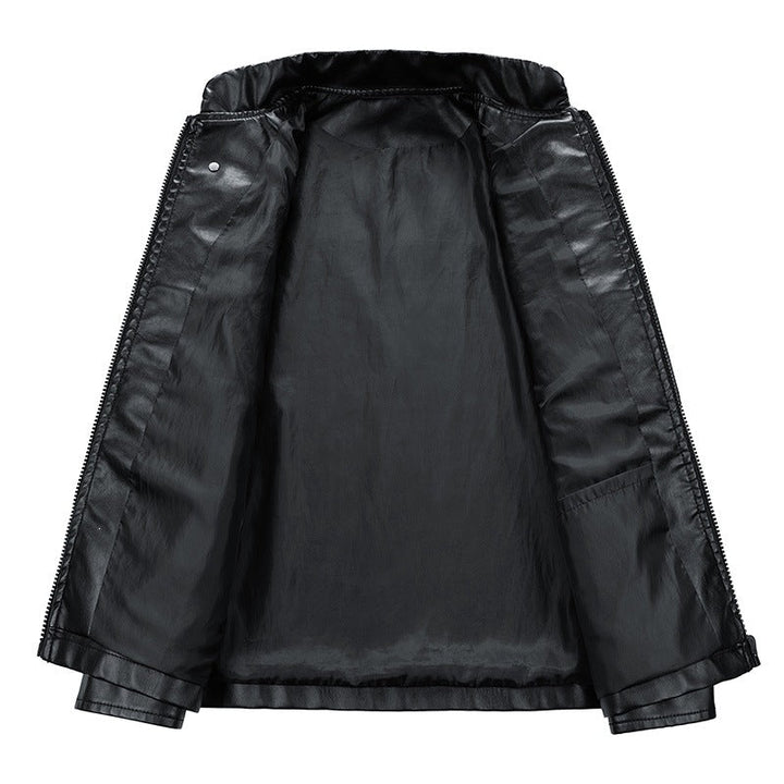 Stylische schwarze Herren Racingjacke mit sportlichen Details, Motorsport-Design. Perfekte Freizeit- und Übergangsjacke.