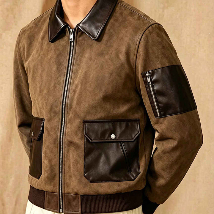 Moderne Herren Bomberjacke mit Reißverschluss, figurbetont & komfortabel. Must-have für kühle Tage.