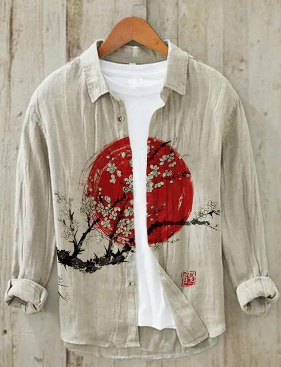 Japanisches Herrenhemd, hochwertig, kurzarm, eleganter Slim Fit für Freizeitmode.