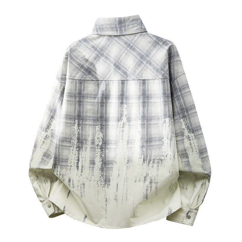 Stylische Herren Freizeitjacke im Karodesign, mehrfarbig, als langarm Hemd für Streetwear.