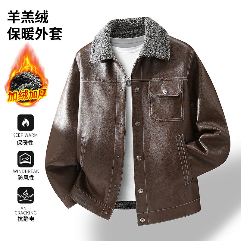 Herren lässige Winterjacke mit weichem Kragen in Dunkelblau, ideal für stilvolle Herbst- und Winteroutfits.