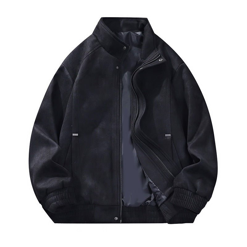Stylische Herren Bomberjacke in Schwarz, lässig und modern, perfekt als Übergangsjacke für Frühling und Herbst.