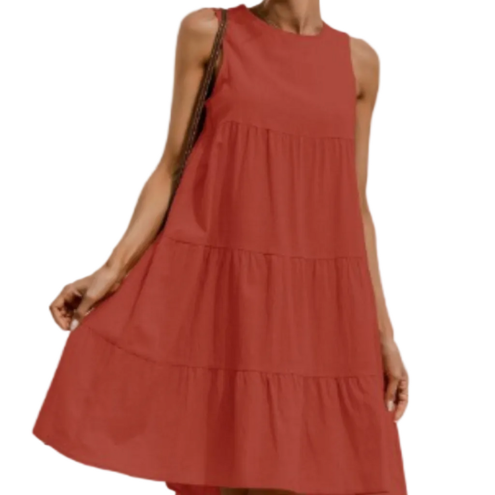 Lässiges Damen Alltagskleid mit Midi-Länge & Kurzarm. Vielseitiges Freizeitkleid für Komfort & Stil im Sommer.