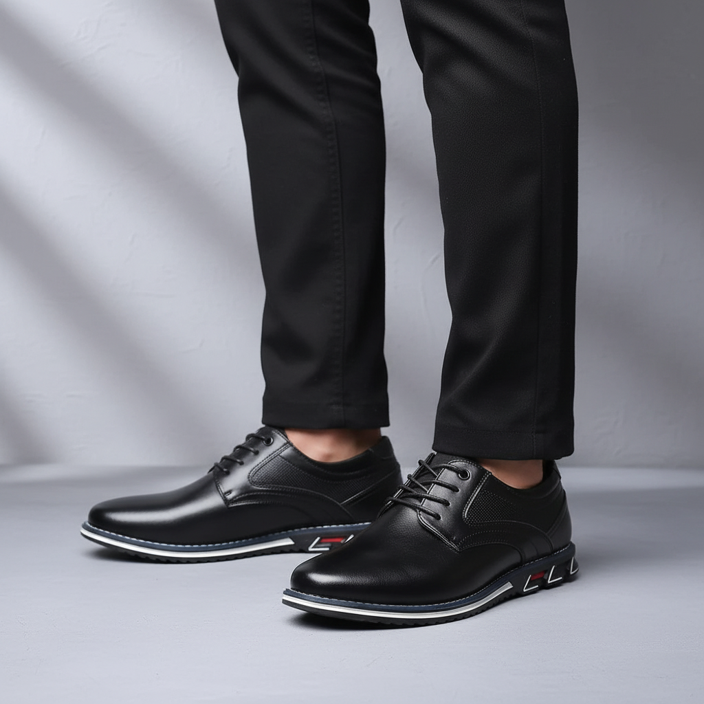 Eleganter Orthopädischer Herrenschuh Connor aus Leder für schmerzfreies und stilvolles Gehen im Alltag & Business.