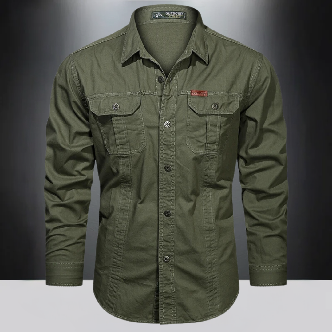Herren Cargo-Hemd, robust & atmungsaktiv, mit versteckten Taschen. Perfekt für Outdoor & Freizeit.