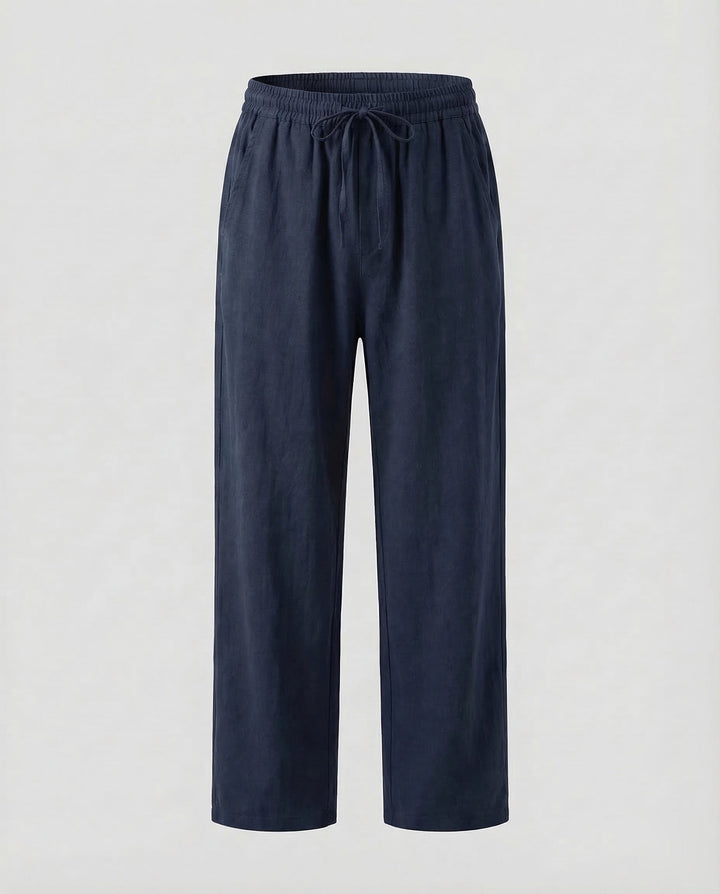 Rückansicht der Herren Sommerhose mit Tunnelzug; praktische Gesäßtaschen für Ihre Essentials.