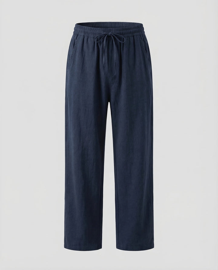 Casual Herren Strandhose mit Tunnelzug, perfekt für den Urlaub oder entspannte Spaziergänge am Meer.