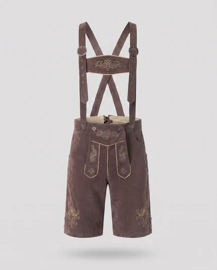 Authentische Herren Trachtenlederhose mit edlen Stickereien. Perfekt für Oktoberfest, Wiesn und traditionelle Männermode.