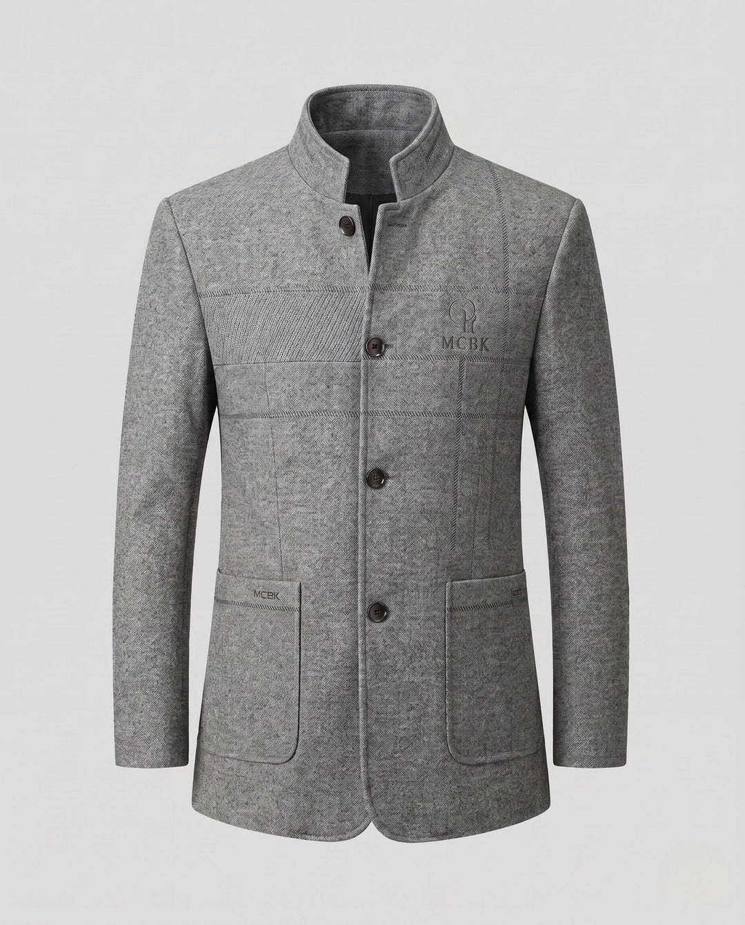 Vielseitiger Herren Übergangsmantel. Stehkragen, Slim Fit, ideal für Freizeit und Büro.