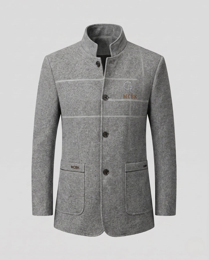 Klassischer Herren Mantel, Stehkragen, Slim Fit. Unverzichtbar für den stilbewussten Mann.