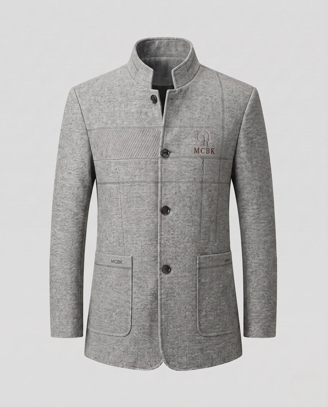 Hochwertiger Herren Business Mantel mit Stehkragen und Slim Fit Passform. Zeitlose Eleganz.