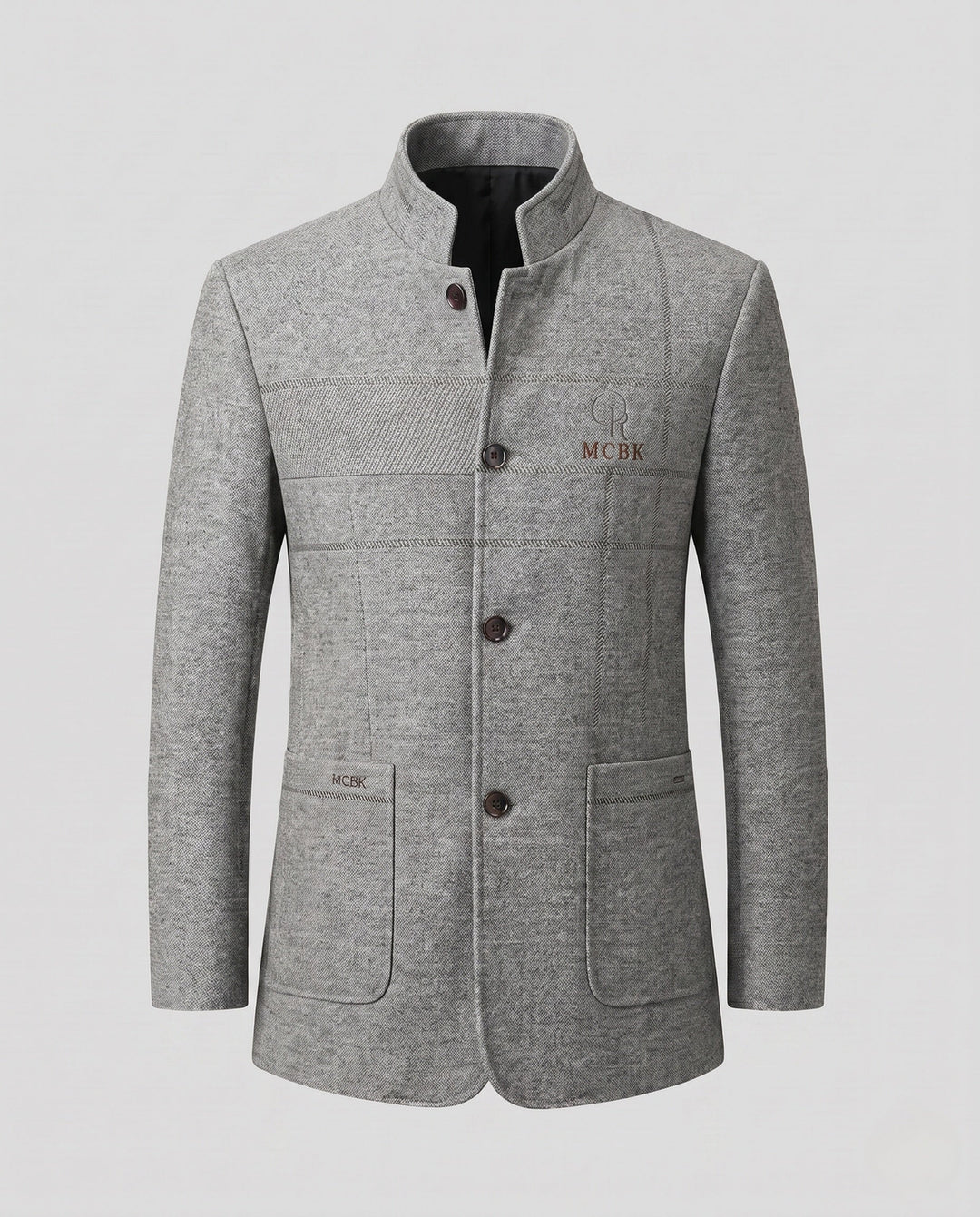 Nahaufnahme der Knopfleiste am Herren Mantel. Klassisches Design mit modernem Slim Fit.
