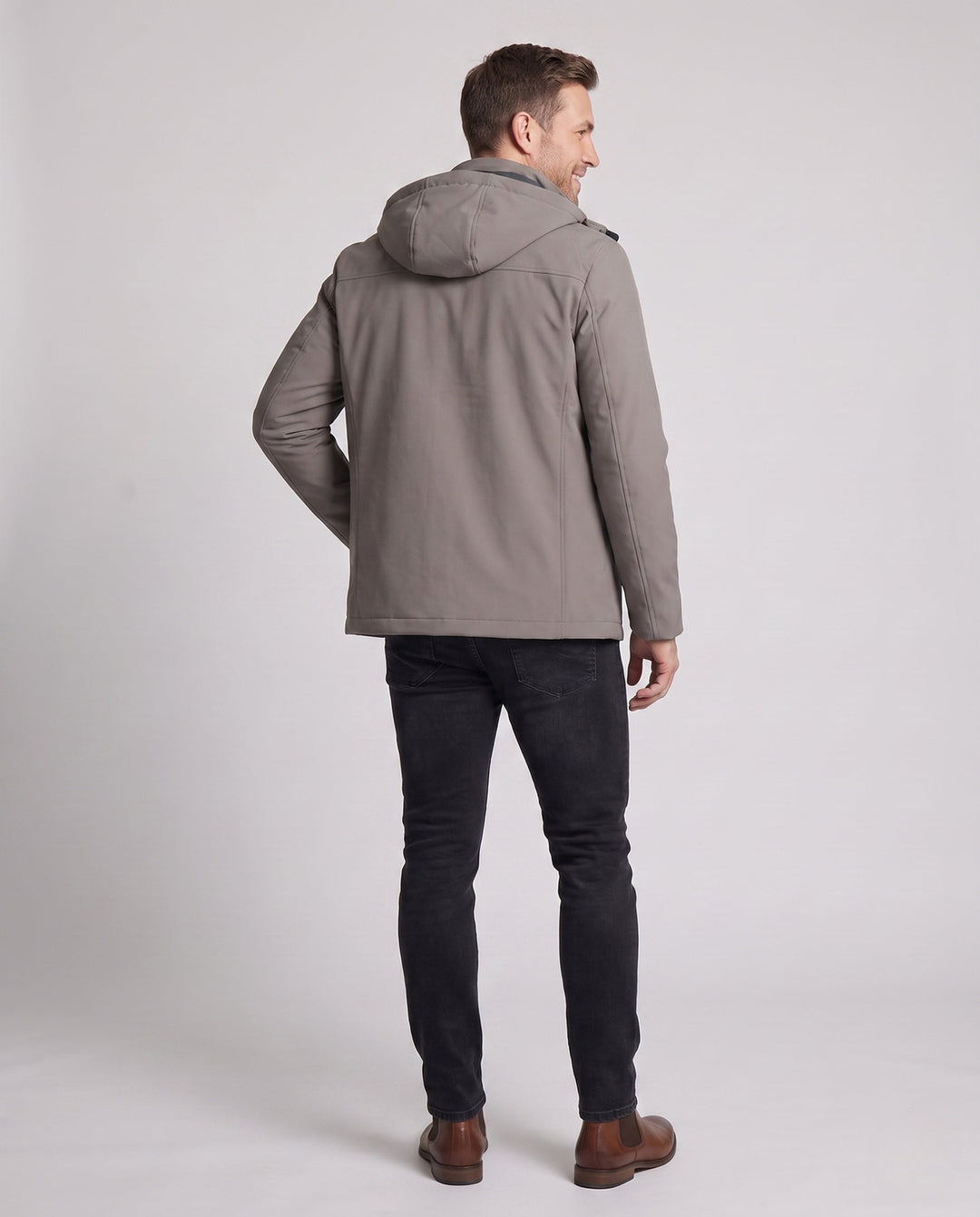 Warmer Herren Wintermantel mit Kapuze, wasserabweisend, für Kälteschutz und stilvolle Herrenbekleidung.
