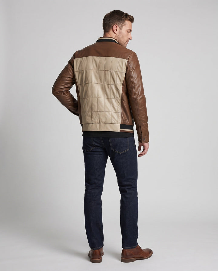 Robuste Herren Bomberjacke, zweifarbig gesteppt, Reißverschluss. Ideal für den Herbst, vielseitig kombinierbar.