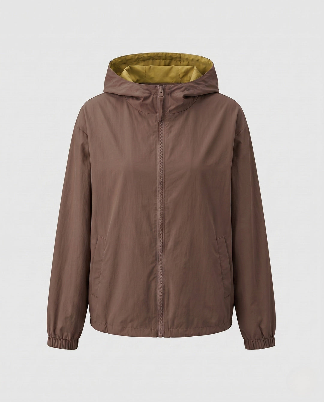Damen Übergangsjacke mit Reißverschluss, Kapuze und Taschen. Lockerer Schnitt für höchsten Tragekomfort im Alltag.