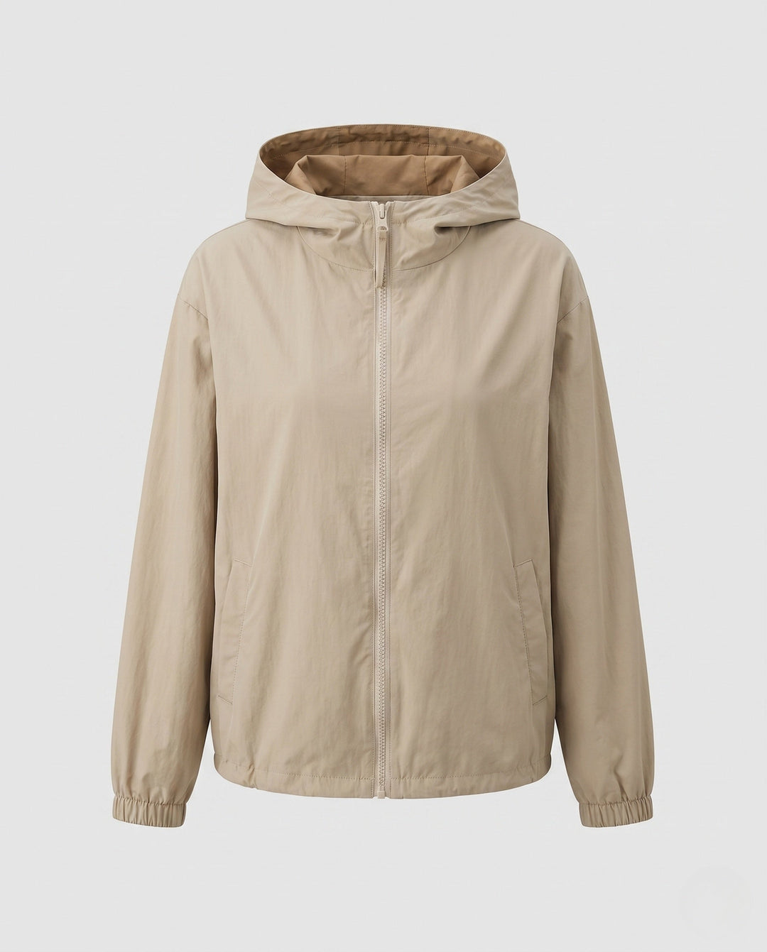 Lockerer Damen Kapuzen-Hoodie als stilvolle Übergangsjacke. Mit Reißverschluss & praktischen Eingrifftaschen.