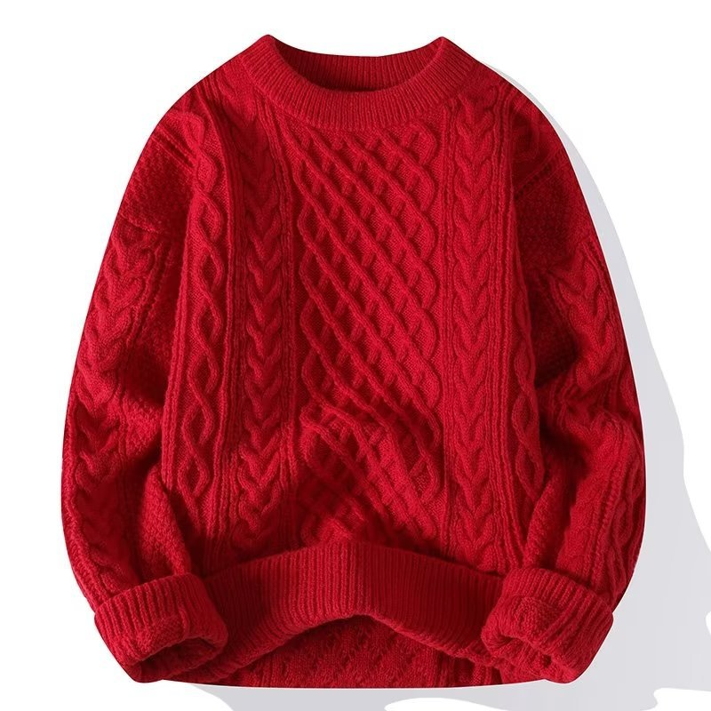 Warmer Damen Winter-Strickpullover mit Zopfmuster und Rundhals. Komfortable Langarm-Mode für kalte Tage.