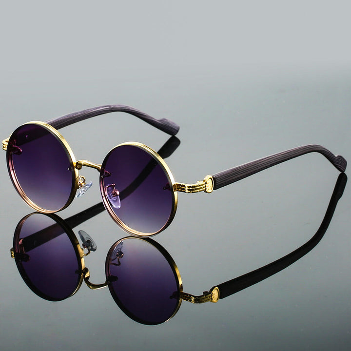 Zeitlose runde Sonnenbrille, Retro-Stil, mit UV400 Schutz, Metallrahmen für Damen & Herren.