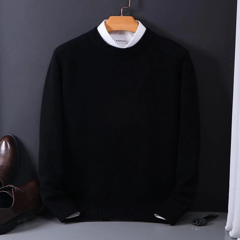 Modischer Herren Winter Pullover mit Rundhals, bequemer Oversized-Strick für kalte Tage und entspannte Looks.