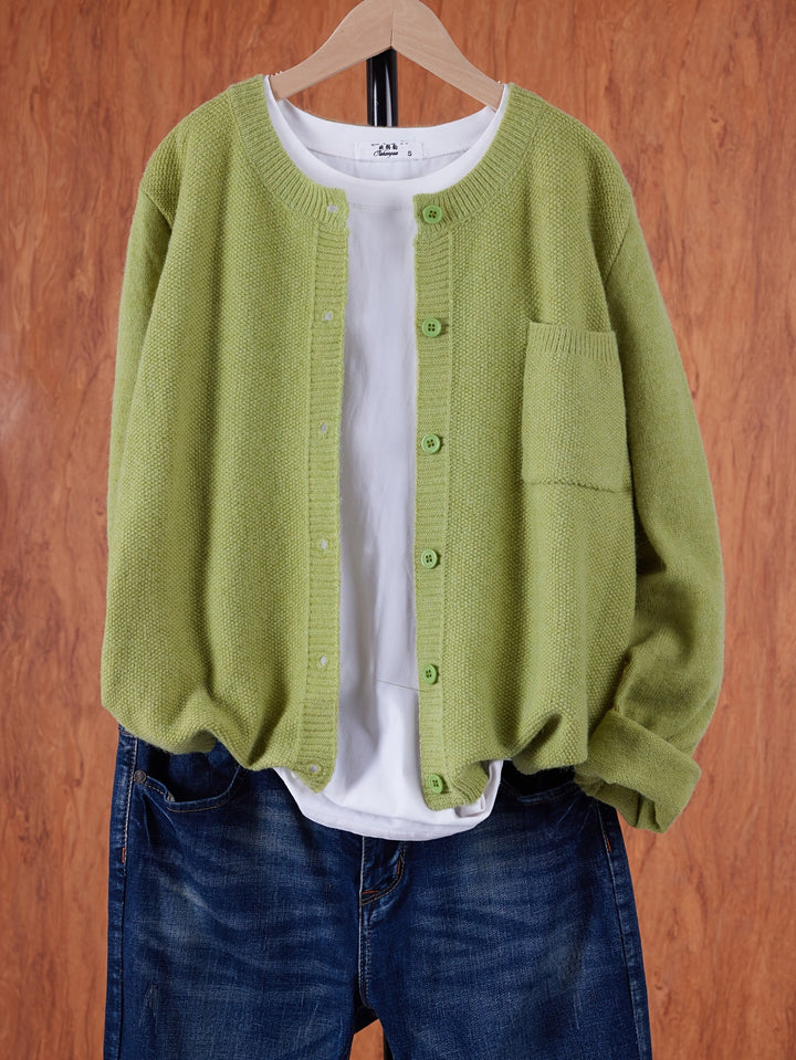 Casual Damen Cardigan, modisch und bequem, lockerer Schnitt für einen entspannten Freizeitlook.