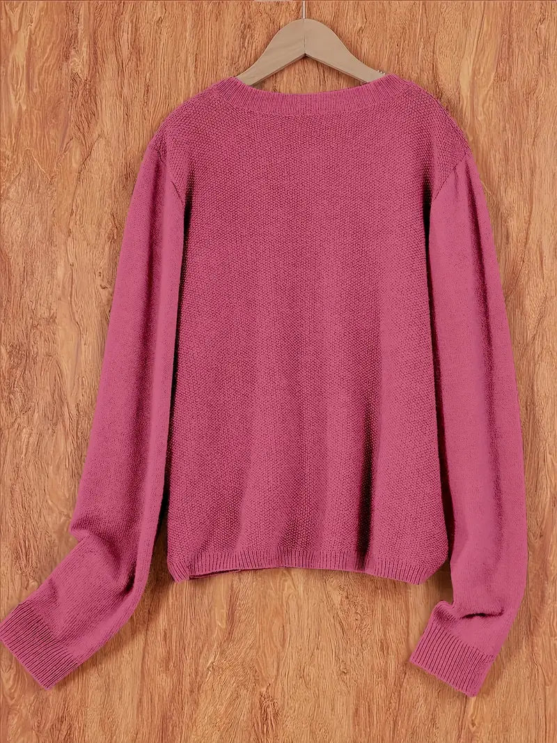 Schlichte Damen Strickjacke mit lockerem Schnitt, bequeme Passform, einfach zu kombinieren.