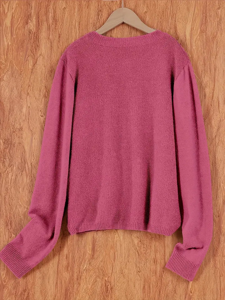 Schlichte Damen Strickjacke mit lockerem Schnitt, bequeme Passform, einfach zu kombinieren.
