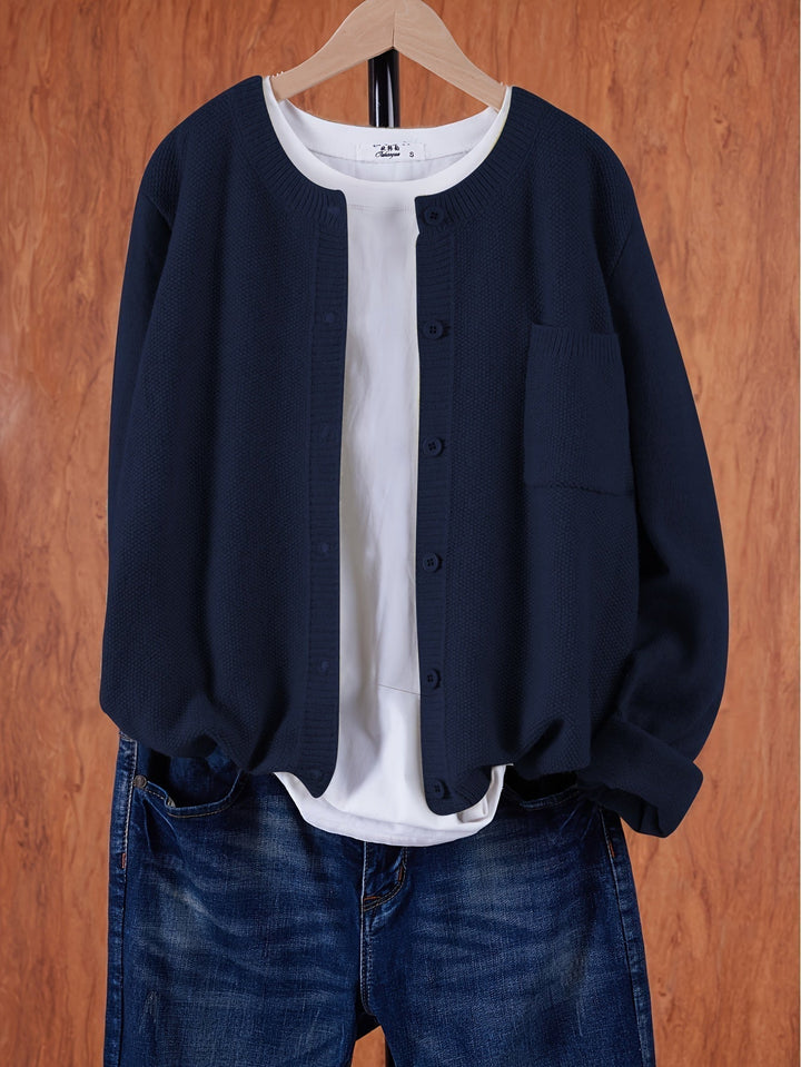 Damen-Strickjacke für jeden Tag, lockerer Schnitt, bequeme Passform, ideal für unkomplizierte Outfits.