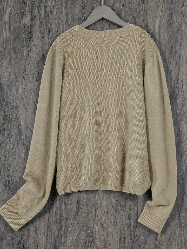 Locker geschnittener Damen Cardigan, bequem & modisch, ideal als vielseitige Übergangsjacke. Ganzjährig.