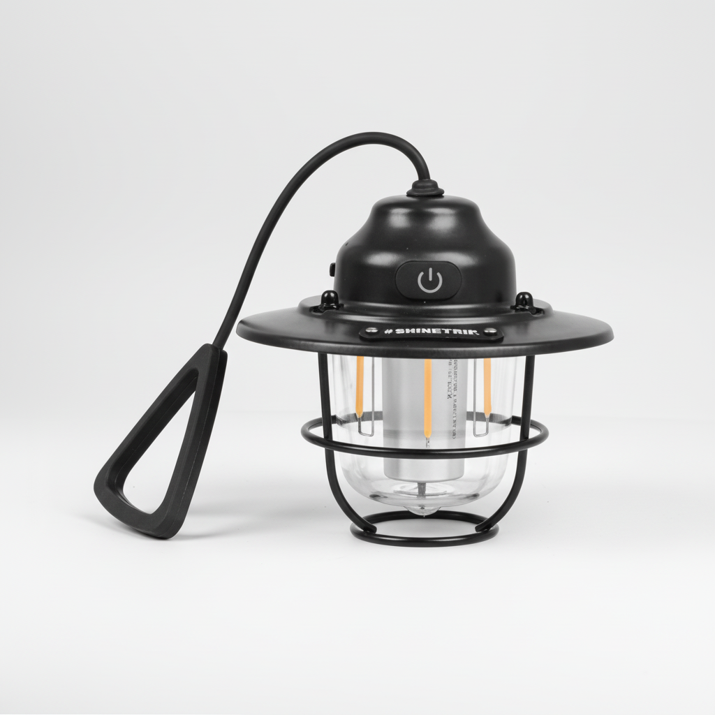 Aufladbare Retro LED Laterne Campora. Tragbar, ideal als Campingleuchte, Notlicht & stimmungsvolles Gartenlicht.