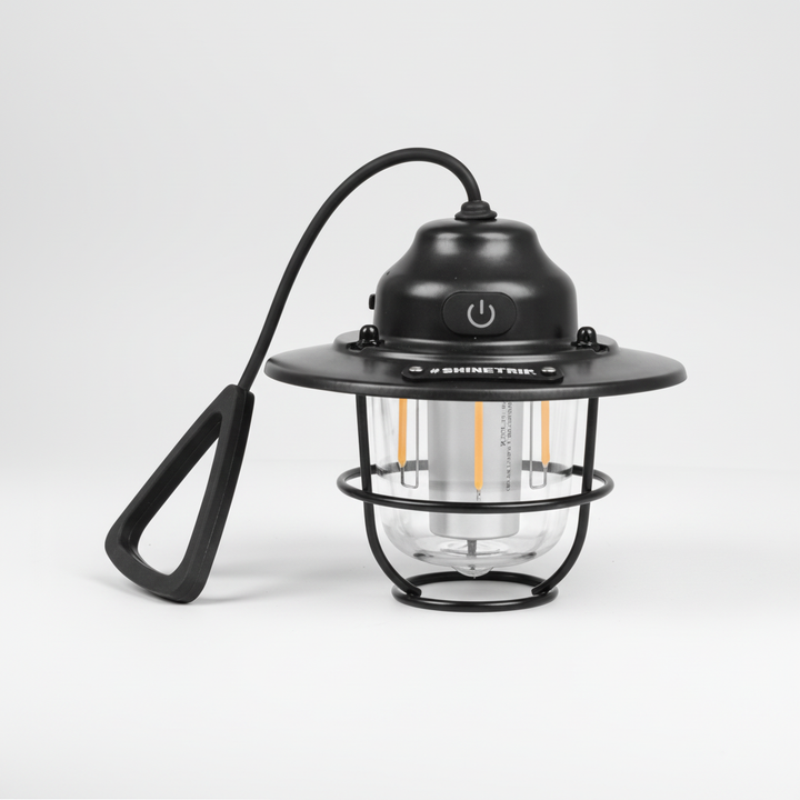 Aufladbare Retro LED Laterne Campora. Tragbar, ideal als Campingleuchte, Notlicht & stimmungsvolles Gartenlicht.