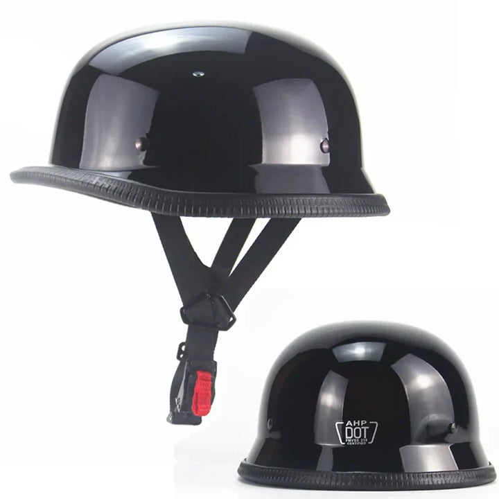 Klassischer Vintage Motorradhelm, Unisex-Halbschalenhelm in Retro-Optik für Motorrad- und Scooterfahrer. Hoher Komfort.
