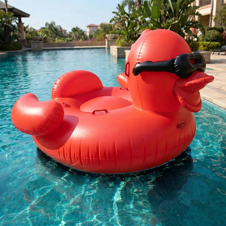 Riesige aufblasbare Ente Schwimminsel für 2-4 Personen, ideal für Pool & Strand, Wasserspielzeug für Sommer & Urlaub.