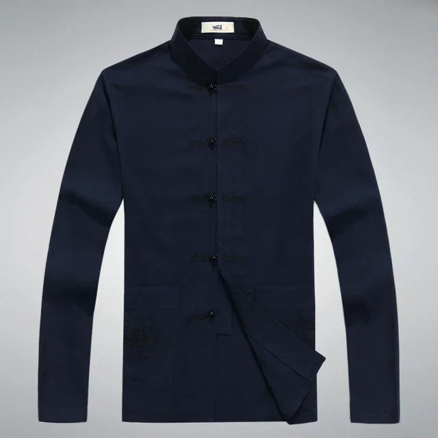 Vielseitiges Herren Kimono-Stil Outfit, Patch Design, elegant für Freizeit & Alltag.
