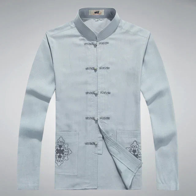 Bequemes Herren-Set im Japan-Stil, Zweiteiler, Kimono-Optik, perfekt für Ganzjahresmode.