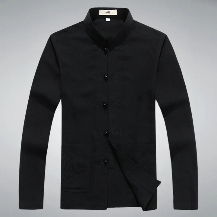 Herren Kimono-Stil Freizeit-Set, bequemes Patch Design, ideal für den modernen Mann.