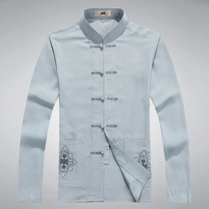 Japanisches Herren Freizeit-Set, Zweiteiler, Kimono-Stil Jacke & Hose, ganzjährig tragbar.
