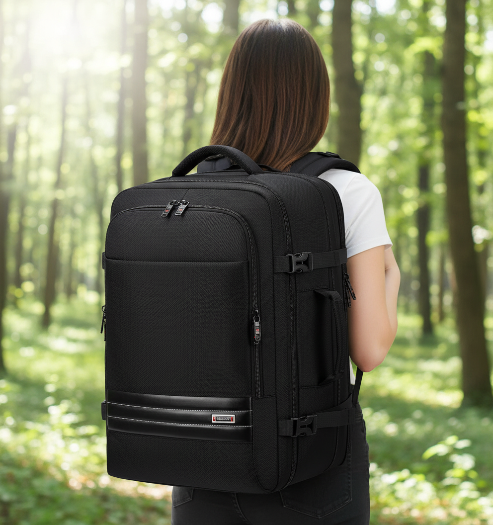 Vielseitiger erweiterbarer Reiserucksack VoyageBack, ideal als Handgepäck und für Geschäftsreisen.