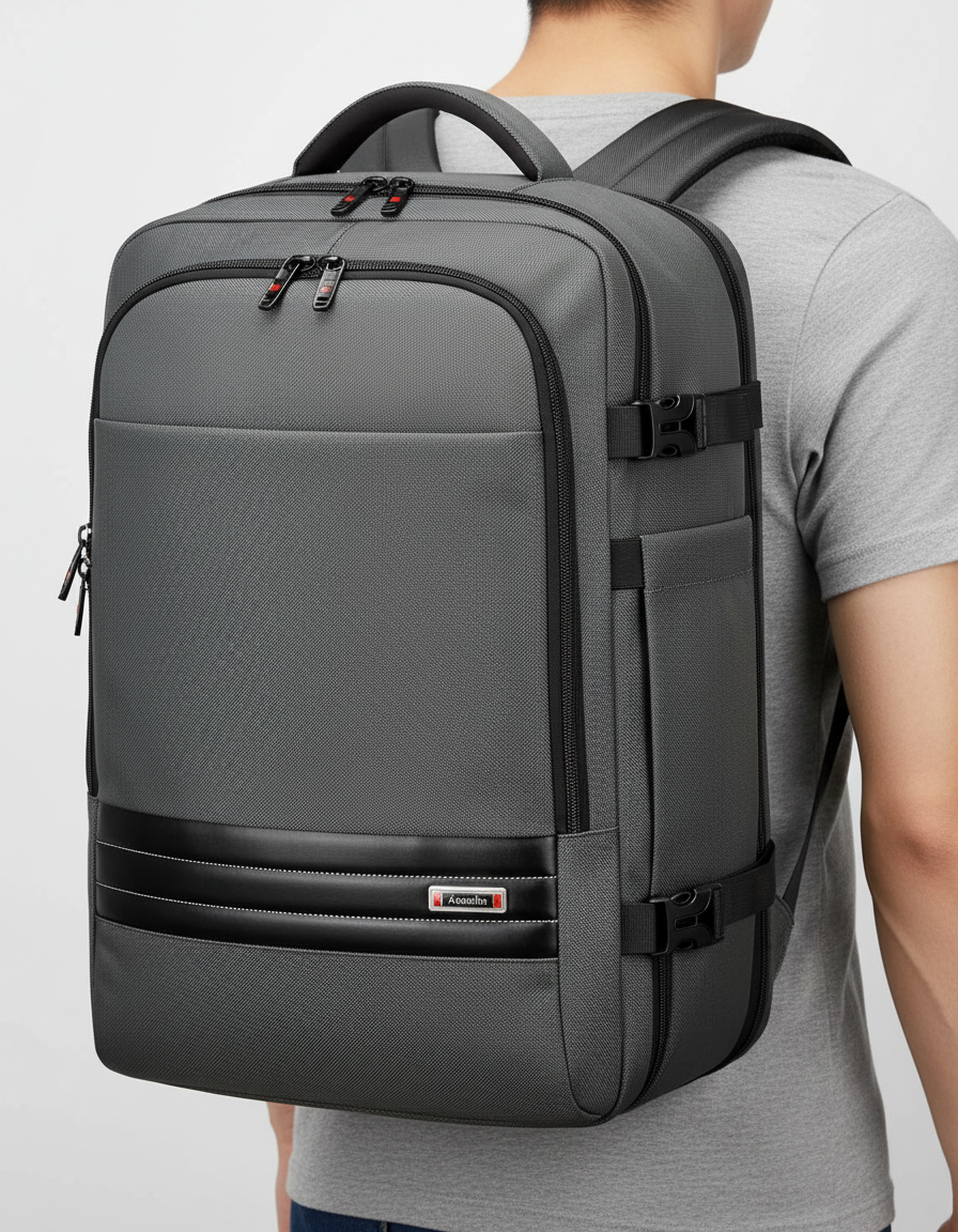 Innovativer VoyageBack Rucksack mit cleverer Organisation, perfekt als Handgepäck und Laptoprucksack.