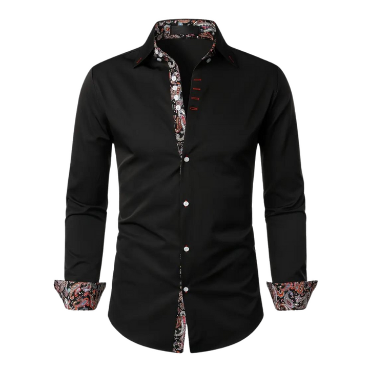 Elegantes Herrenhemd mit aufwendigem Paisley-Muster, perfekt für einen modischen Auftritt im Alltag.