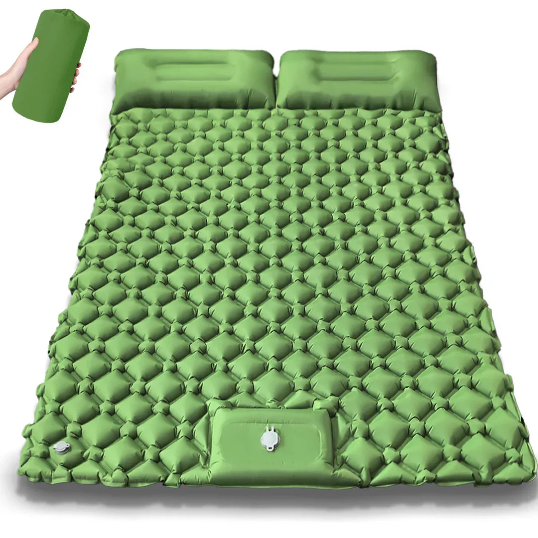 Stabile, extra breite Doppel-Luftmatratze Kieran für erholsamen, wackelfreien Schlaf beim Camping & Zelten.