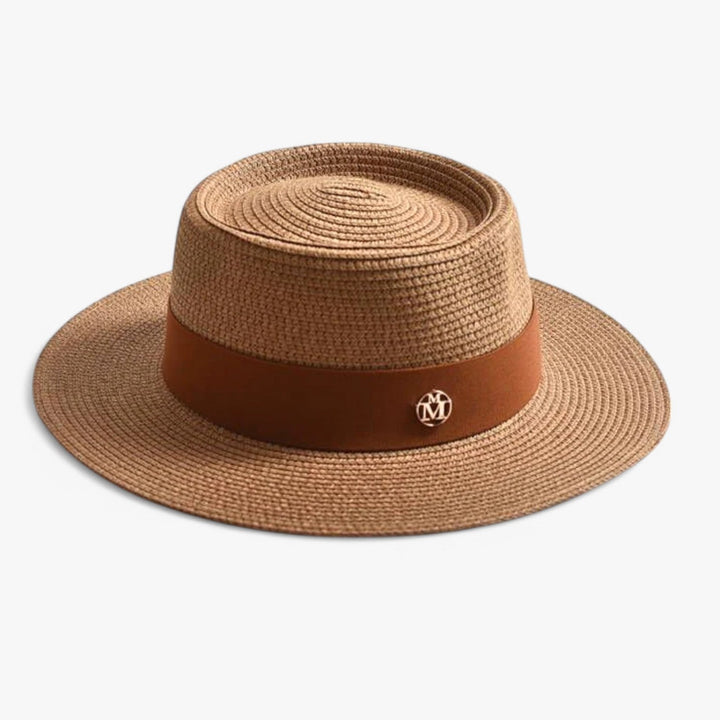 Eleganter Damen Sonnenhut "Clara", breitkrempig, leichter UV-Schutz für modische Sommertage.