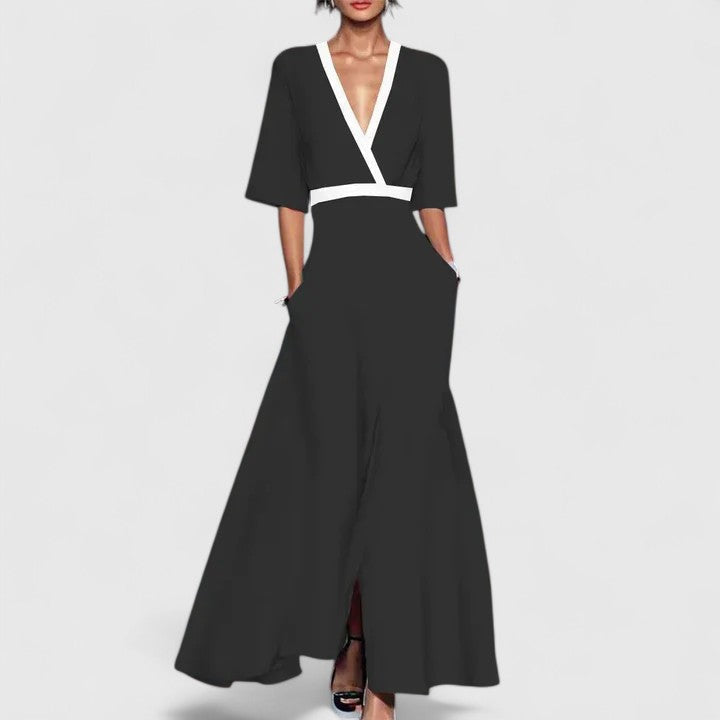 Rotes, bodenlanges Damen Abendkleid, elegant für Gala oder Ball. Festliches Maxikleid für Frauen.