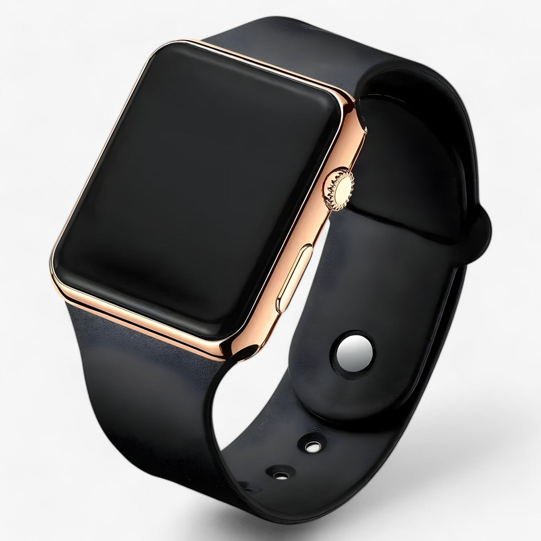 Minimalistische Unisex Uhr, Quarz, mit schwarzem Zifferblatt und Mesh-Armband. Ein stilvolles Alltagsaccessoire.