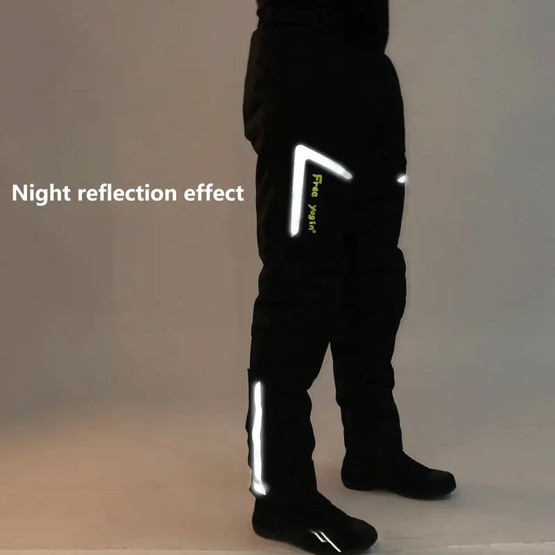 Robuste Motorrad-Schutzhose für sichere Fahrten, winddicht, mit Protektoren und reflektierenden Details.